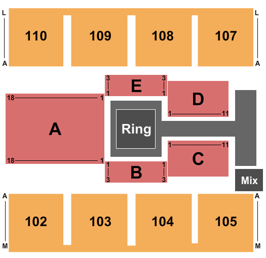 Novant Health Fieldhouse At Greensboro Complex WWE Seating Chart